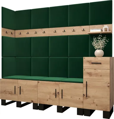 Produktbild von Garderobe ARTIN Set 9 mit gepolsterten Paneelen Industrial Design