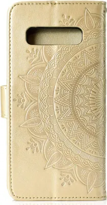 Obrázek produktu pro Pouzdro na mobilní telefon Samsung Galaxy S10 flipové pouzdro ochranný kryt mandala zlaté barvy