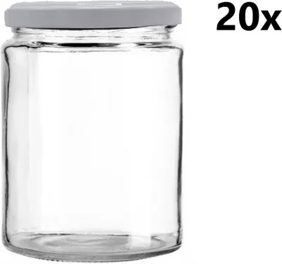Obrázok produktu pre Varná nádoba 540 ml Valce číre 20 ks VČETNE BIELEJ ÚSTREKY, počet kusov v balení: 20