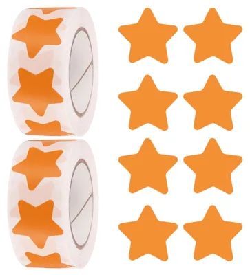 Steraufkleber Rolle 25 mm, 1000 Stück, selbstklebend, Orange