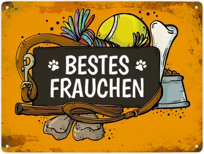 Produktbild von Bestes Frauchen Metallschild XXL Schild Blechschild Aluminiumschild