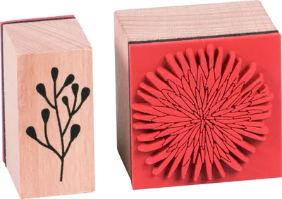 Produktbild von HEYDA 204888690 Stempel-Set Blumen 12 x 10 x 3 cm Holz