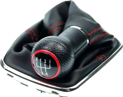 Immagine prodotto di Cuffia del cambio Cuffia del cambio cucitura rossa pomello del cambio per VW Golf 4 IV VW Bora cornice cromata 12 mm