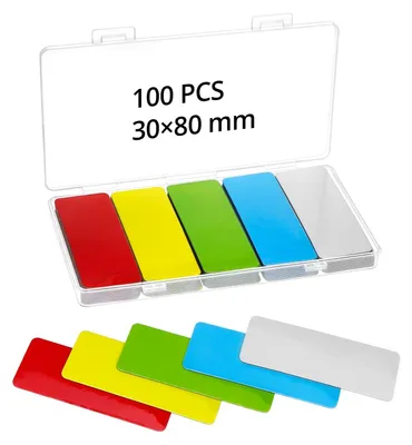 Produktbild von Solidchoice – Set mit 100 magnetischen Etiketten für Whiteboards und Kühlschränke