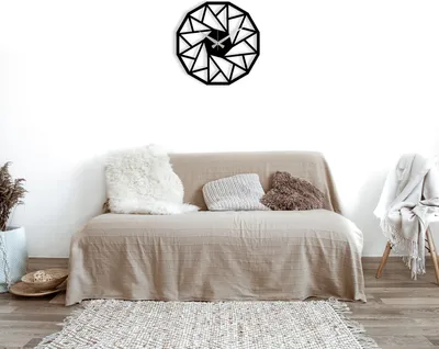 Zdjęcie produktu dla Opviq, Enzoclock- ENZ1407, Czarny, Zegary ścienne, 48 x 48 cm, 100% metal (Grubość: 1