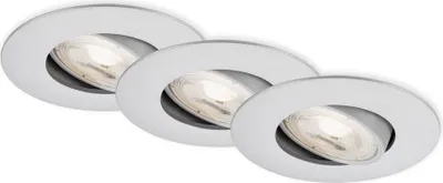 Immagine prodotto di BRILONER- Set di 3 luci da incasso bagno IP65, lampade da incasso, faretto da incasso bagno, faretto da incasso bagno IP65, cromo opaco, 90x45 mm (DxH)