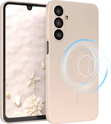 Produktbild von EAZY CASE - Silikonhülle magnetisch für Samsung Galaxy A16, Hülle Silikon, weich stoßfeste Magnet Handyhülle, Schutzhülle mit Kameraschutz, TPU Bumper in Natur
