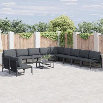 Produktbild von Garten-Sofa-Set 12 pcs Anthrazit Stahl, Gartenmöbel-Sets Design Möbel Neu
