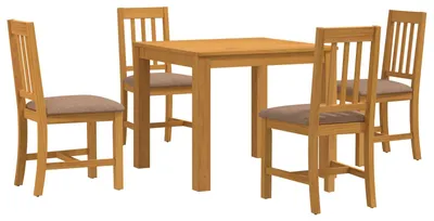 Immagine prodotto di vidaXL Set da pranzo, 5 pezzi, grigio, legno massello di quercia