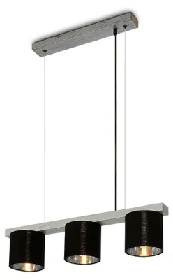 Immagine prodotto di Briloner Leuchten LURI - Lampade a sospensione - 4736034 - Regolabile in altezza - Silver-Crafted - Legno - Attacco E14 max. 25 Watt - 3 luci - 65 x 15 x 136 cm