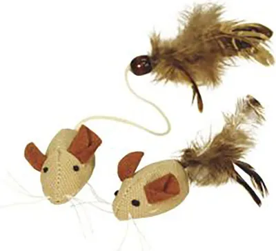 Obrázek produktu pro Hračka pro kočky, myš s peřím, 4,5 cm, Kerbl