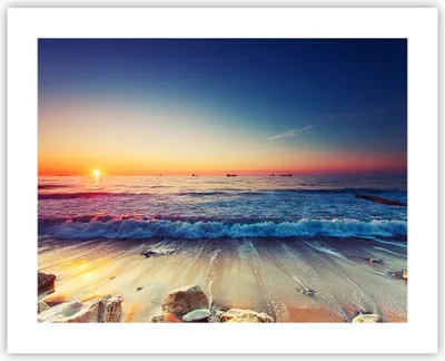Produktbild von Poster - Poster ohne Rahmen - Meer Strand Welle - 50x40 cm - Wand Bild - Wanddeko - Wandbilder - Kunstposter - Wandposter - Bilder - Kunstdruck - Wanddekoration - Wandbild - P2XAA50x40-3613