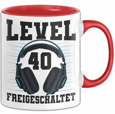 Produktbild von 40. Geburtstag Geschenk Männer Gamer Tasse Geschenk 40Er Geburtstag (Rot)