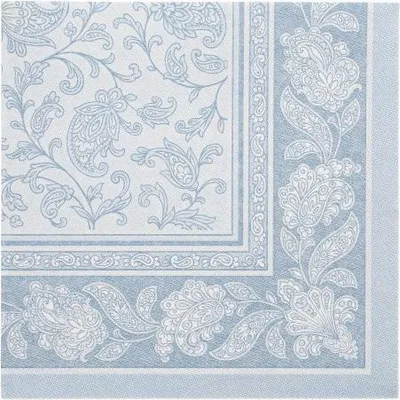 Produktbild von 160 Servietten "ROYAL Collection" 1/4-Falz 40 cm x 40 cm arktikblau "Ornaments"