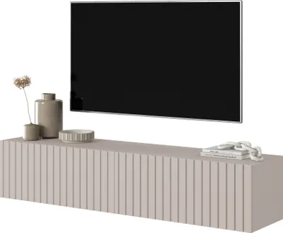 Produktbild von Selsey Telire TV-Lowboard hängend taupe Lamellenfronten 140 cm