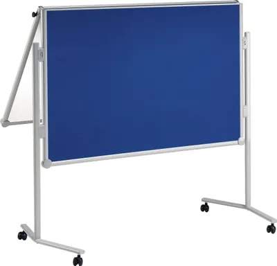 Zdjęcie produktu dla Tablica prezentacyjna MAUL MAULpro 150 x 120 cm mobilna składana niebieska biała
