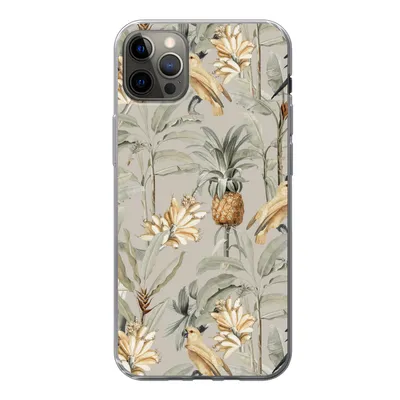 Produktbild von MuchoWow® Handyhülle Schutzhülle Hülle für iPhone 12 Pro Max Blume - Ananas - Vogel Silikon Softcase Handy Hülle - Hartschale