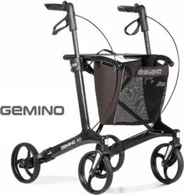 Produktbild von Rollator GEMINO 30 M Carbon, 5,4 kg, bis 130 kg, Faltmaß 76x65x23 cm, für Innenbereich, 135-170 cm