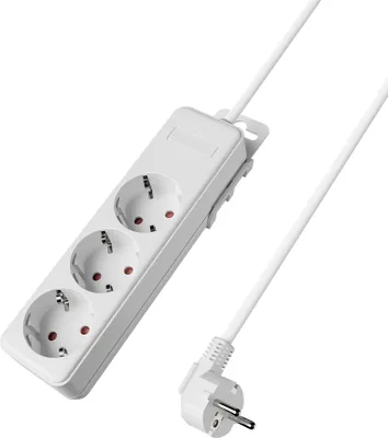Produktbild von Braytron Mehrfachsteckdose 3-fach mit 1,5 m Kabel, ohne Schalter, 3680W, Kindersicherung, Steckdosenleiste mit Clip-System