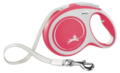 Zdjęcie produktu dla Flexi New Comfort S Tape 5 m, Pies, Chowany przewód, Czerwony, Taśma, 15 kg, Monochromatyczny