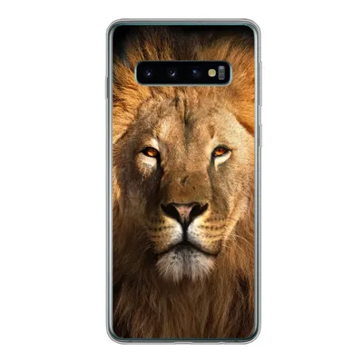 Produktbild von MuchoWow® Handyhülle Schutzhülle Hülle für Samsung Galaxy S10 Löwe - Tiere - Schwarz - Hell - Braun - Porträt Silikon Softcase Handy Hülle - Handytasche