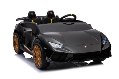 Immagine prodotto di Veicolo per bambini - Auto elettrica "Lamborghini Huracan Spider 2 posti" - licenza - 12V10AH, 4 motori- telecomando 2.4Ghz, MP3, sedile in pelle+EVA-nero