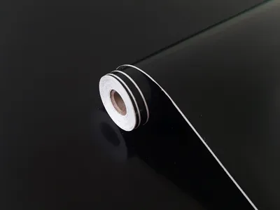 Produktbild von Klebefolie Uni Glanz Schwarz Möbelfolie Dekofolie - Küchenfolie Schrankfolie Tischfolie - 45 cm x 1 m
