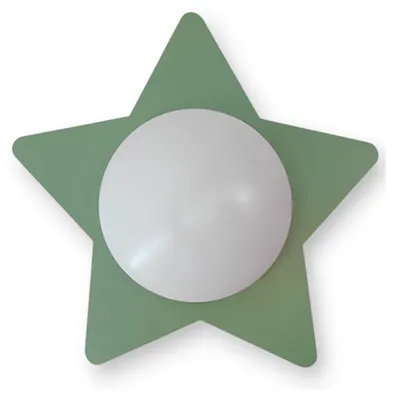Produktbild von Deckenleuchte Stern Grün mit E27 LED für Kinderzimmer & Jungendzimmer Ø 53cm