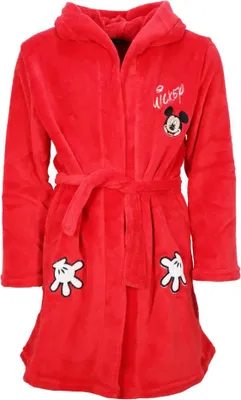 Produktbild von Disney Mickey Maus Kinder Jungen  Bademantel mit Kapuze – Rot / 98/104