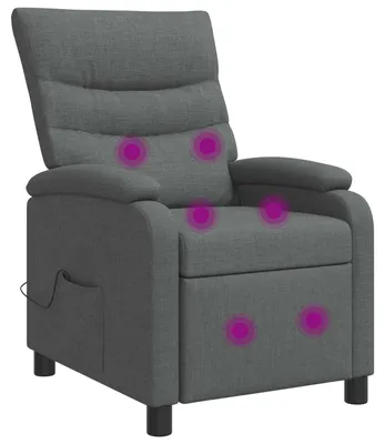 Imagen del producto de Sillón de masaje y relax, color gris oscuro, tapizado en tela