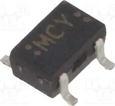 Immagine prodotto di 1 transistor: NPN, 80mA, 100mW, NTE2643. Transistor bipolare NPN, montaggio superficiale (SMD), 12V