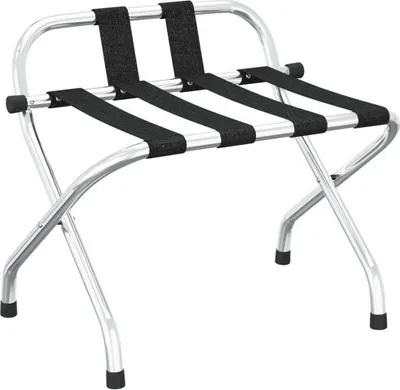 Image de vidaXL Porte-bagages avec dossier argenté 56x39x52cm