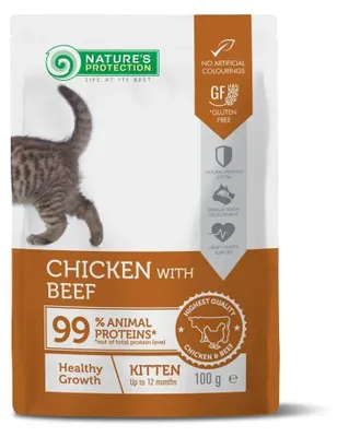 Imagen del producto de Natures P Cat Kitten, alimento húmedo para gatitos con pollo y carne de res, 100 g
