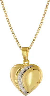 trendor 68202 Damen Herz-Anhänger Gold 333 Bicolor mit vergoldeter Silberkette 1