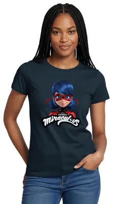 Produktbild von Spreadshirt Miraculous Ladybug Mit Logo Frauen T-Shirt, S, Navy
