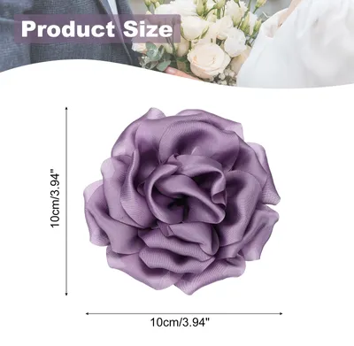 Produktbild von Seiden-Satin-Blumenbrosche Pin 4", Gro?e Pfingstrosen-Blumen-Reversnadel fš¹r Frauen Hochzeit Party Geburtstag Tanz Bankett Kleid Hut Tasche Dekoration, Lila
