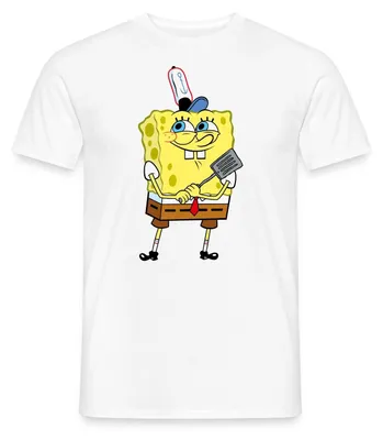 Produktbild von Spreadshirt SpongeBob Schwammkopf Burger Braten Männer T-Shirt, 4XL, Weiß