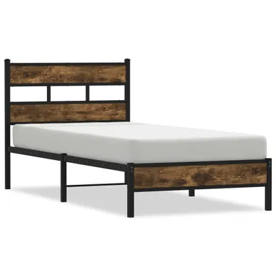 Zdjęcie produktu dla vidaXL Rama łóżka bez materaca z wezgłowiem dąb sonoma 75x190 cm