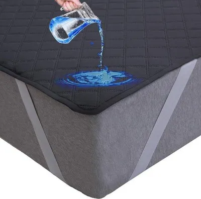 Produktbild von Famanu Matratzenauflage 160 x 200 - wasserundurchlässig, atmungsaktiv, dunkelgrau