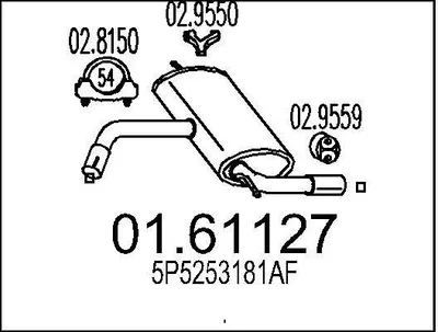 Produktbild von MTS 01.61127 Endschalldämpfer für SEAT Altea XL (5P5, 5P8) Auspuff