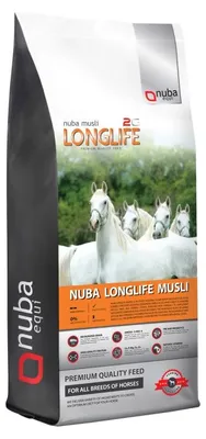 Obrázek produktu pro NUBA EQUI LongLife Musli 2G – Plnohodnotné, lehce stravitelné krmivo určené pro starší koně – 20 kg