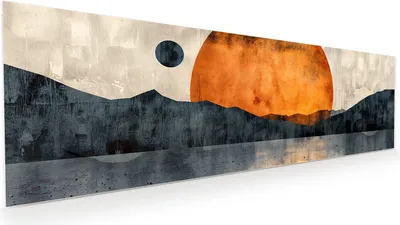 Produktbild von Glasbild 120x40cm in XXL für Wohnzimmer, Schlafzimmer Motiv Sonnenuntergang Kunst