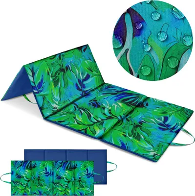Produktbild von DOMAREX Faltbare XXL Strandmatte 180x75x3cm gepolstert - Isomatte Picknickdecke wasserdicht | Ideal für steinige Strände & Garten - Aruba Watercolors