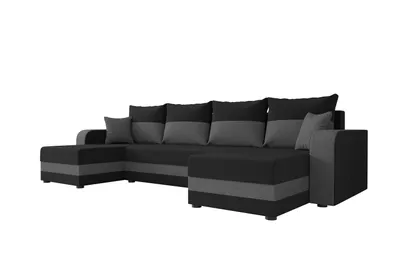 Produktbild von Modernes U-förmiges Ecksofa mit Armlehnen HORTENZIE – schwarz / grau
