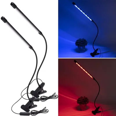 Produktbild von 2er-Set LED-Pflanzenlampe mit Schwanenhals, Pflanzenwachstumslampe , 10 dimmbaren Stufen & Timer, 82 Lumen, 20 LEDs mit 360°-Schwanenhals