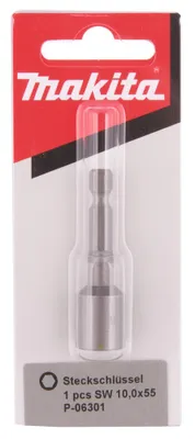Produktbild von Makita Steckschlüssel 1/4 SW10, mit 1/4 Innensechskant-Werkzeugaufnahmen, Art.Nr. P-06301