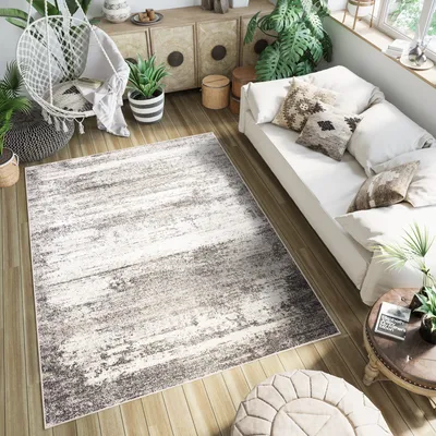 Produktbild von Teppich Wohnzimmer Schlafzimmer Design Abstrakt Beige Braun Meliert Kurzflor 120 x 170 cm