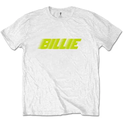 Imagen del producto de Billie Eilish | Camiseta oficial de la banda | Logo "Racer", talla S, blanca