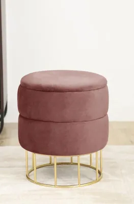 Immagine prodotto di Elegante pouf MALIOR con vano contenitore - rosa / oro