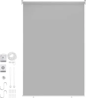 Immagine prodotto di Tenda da sole verticale Izrielar 160x240 cm Tenda da balcone Grigio chiaro Protezione UV Protezione solare Protezione dalla vista Impermeabile Resistente alle intemperie Balcone Terrazza